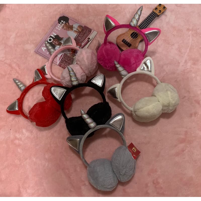 Protetores Para Orelhas De Unicórnio De Inverno Pelúcia Quente De Frio