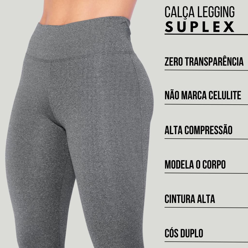 Calça Feminina Legging Academia Suplex Cintura Alta