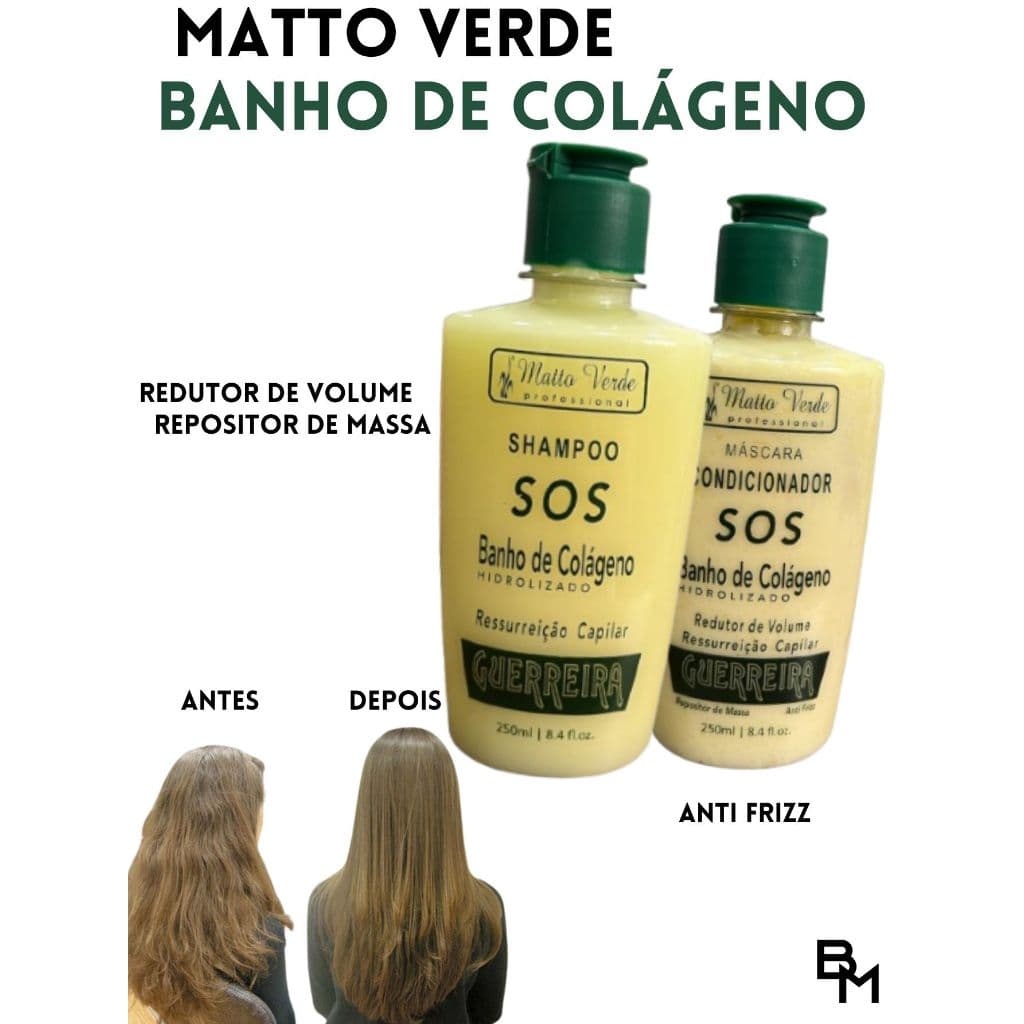 Matto Verde Kit Shampoo Condicionador SOS Banho de Colágeno 250ml Cada
