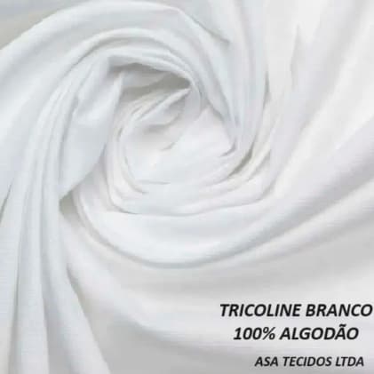 Tecido Tricoline Liso 100% Algodão Larg 1,40Mts