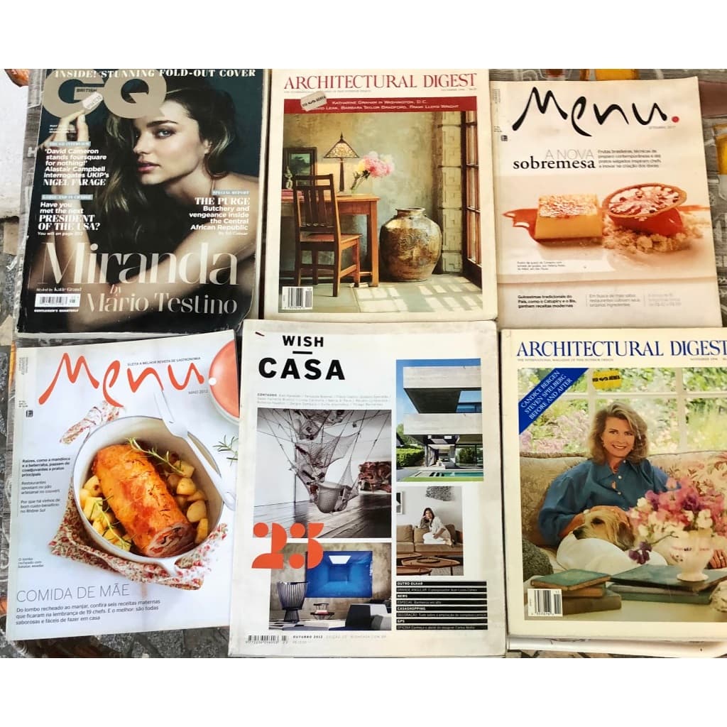 Kit 5 revistas usadas para recorte, trabalho, consultório lista escolar