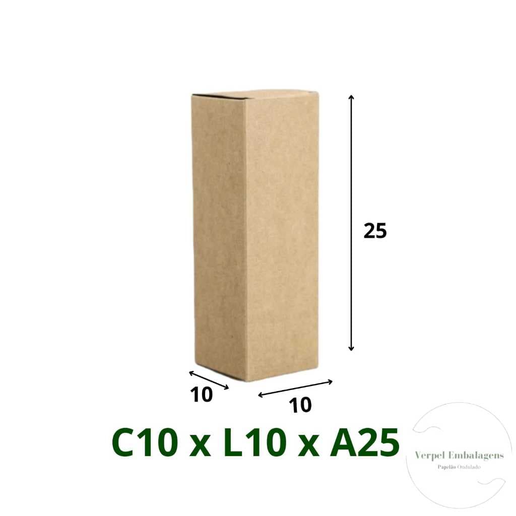 Verpel Embalagens 50 Caixas de Papelão Ondulado  10x10x25 Cosméticos E-commerce