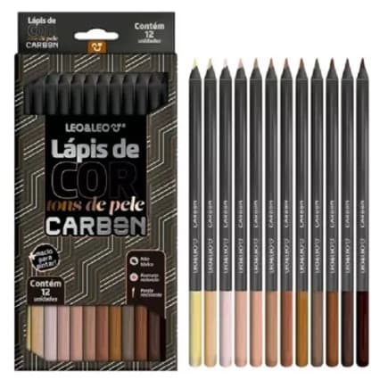 Lápis De Cor Tons De Pele Carbon 12 Cores Leo&leo