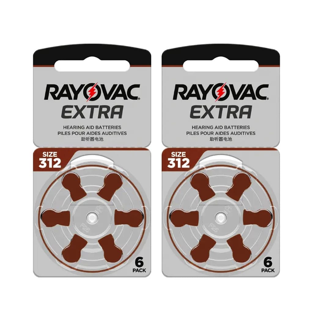 12 Baterias Pilhas Auditivas 312 PR41 Extra Advanced Rayovac - 2 Cartelas