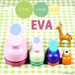 Furadores Eva Papel Círculo liso 5cm + 3,8cm + 2,5cm.