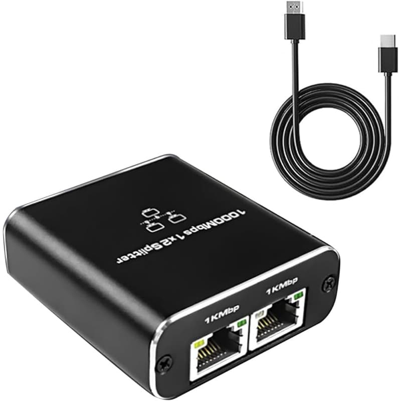 Adaptador Splitter Rj45 Rede De 1x2 Gigabit 1000Mbps Ativo