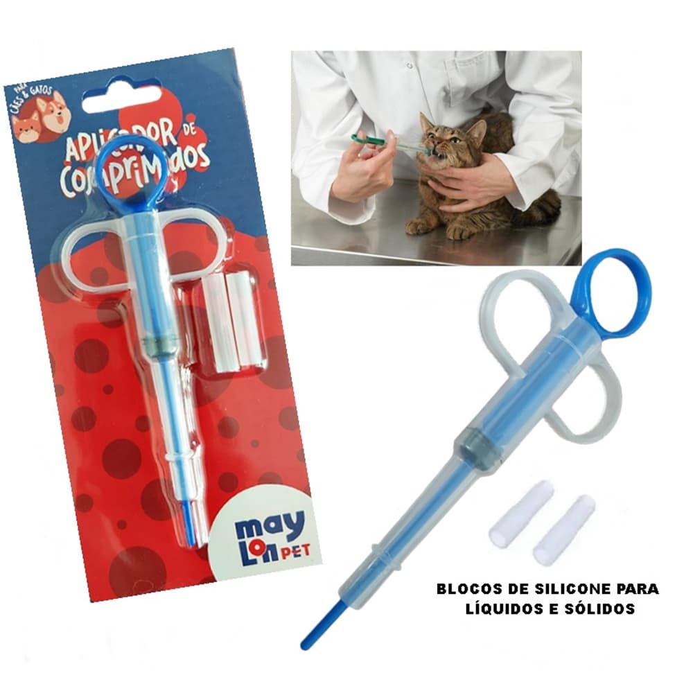 Seringa Aplicador de Remédios Comprimidos Pet Cachorro Gato