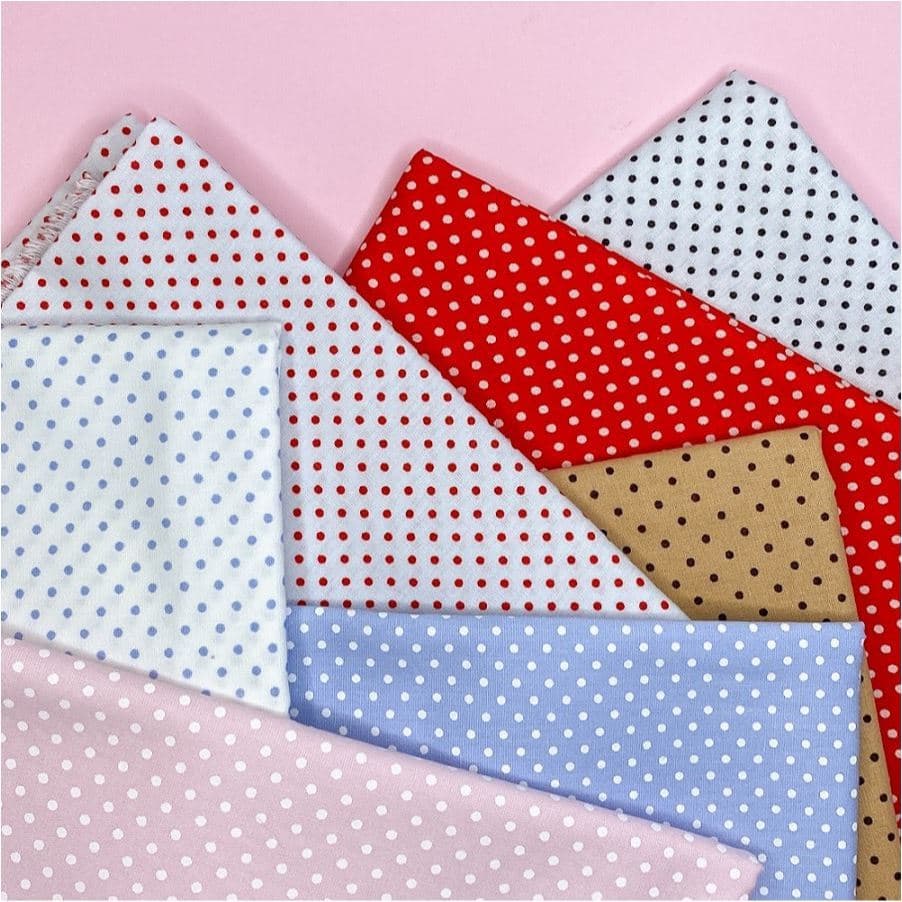 3 metros x 1,50 metros Tecido Tricoline Estampa Poá Médio 100% Algodão - Patchwork / Artesanato