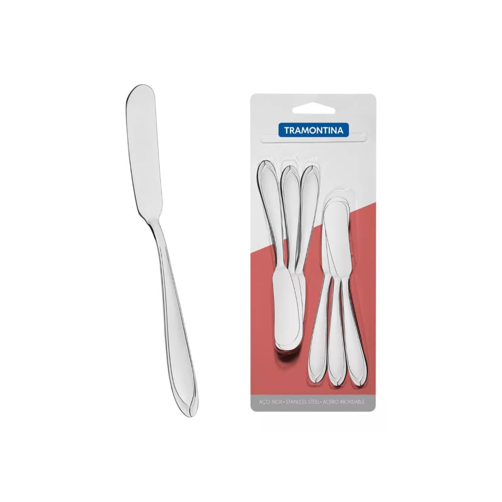 Kit 6 Espátulas Para Manteiga Geleia Em Aço Inox Tramontina