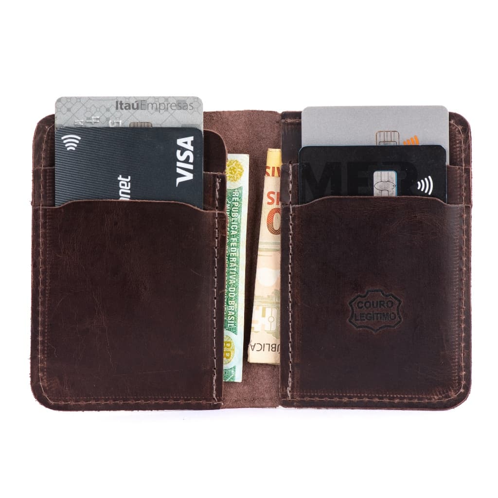 Porta Cartão Masculino Couro Legitimo Slim Pequeno