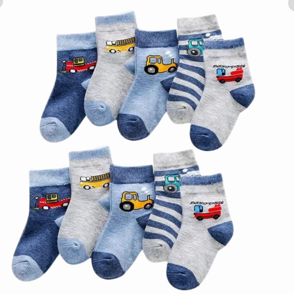 Kit 12 Pares de Meias Infantil Masculina Coloridas Estampada Algodão Macio e Confortável
