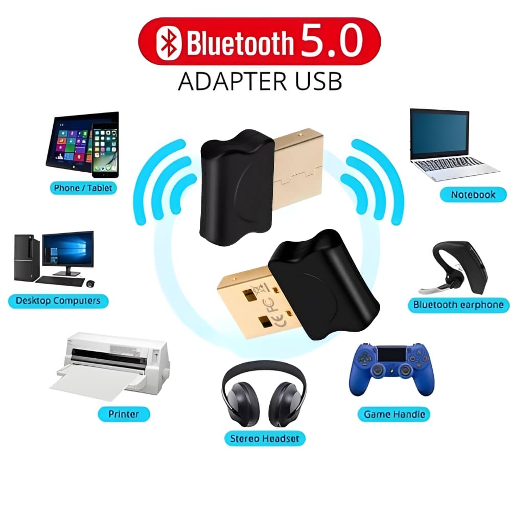 Adaptador E Receptor USB Bluetooth 5.0 Plug usb Transmissor de audio para Notebook