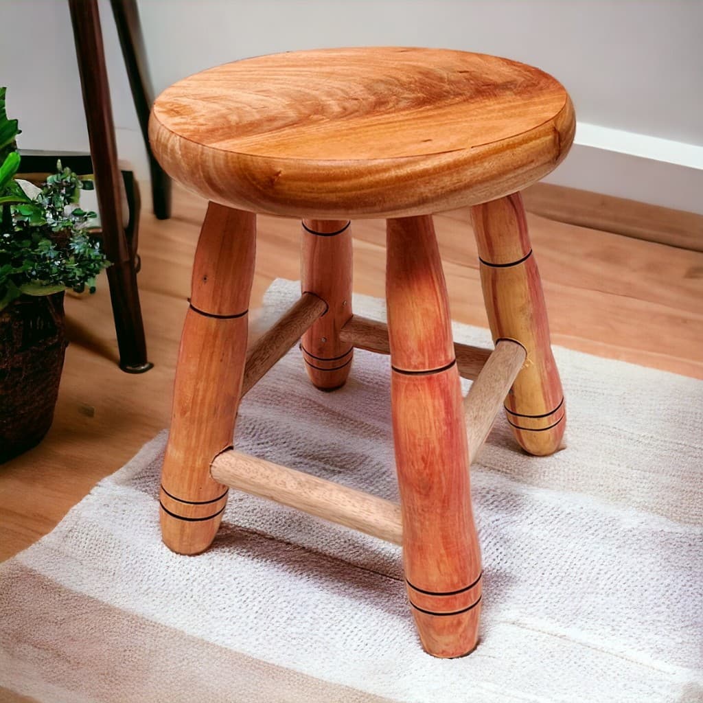 Banquinho Madeira Maciça 29cm Alt Banqueta Pequena Criança Manicure Cozinha