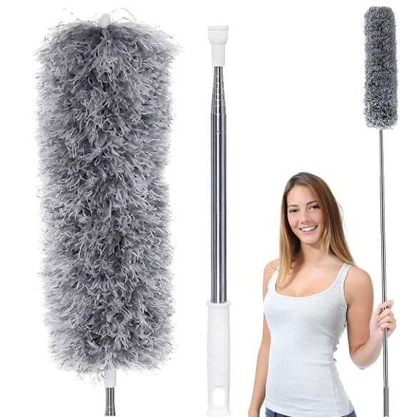 Espanador De Pó Haste Flexível De Microfibra P Cabo Extensor Dobrável Limpeza a Seco Tira o Pó