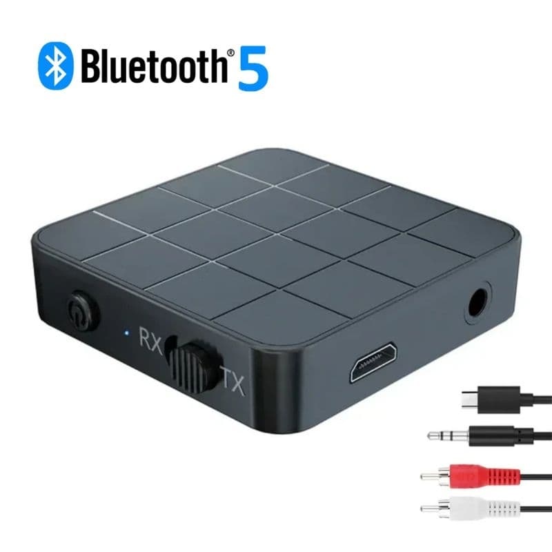 Adaptador Bluetooth Receptor e Transmissor de Áudio + Cabo P2 e RCA Para Carro Som Antigo TV