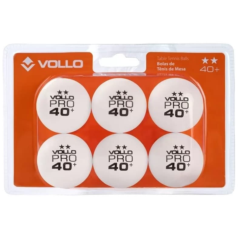 Bola de Tênis de Mesa Branca 6 Unidades Vollo 2 Estrelas