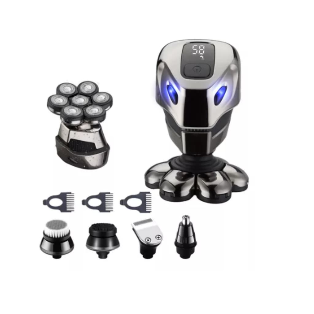 Maquininha Robo Barbeador 5 em 1 Aparador Cabelo Barba 7d 6 Laminas Kapbom KA-2783
