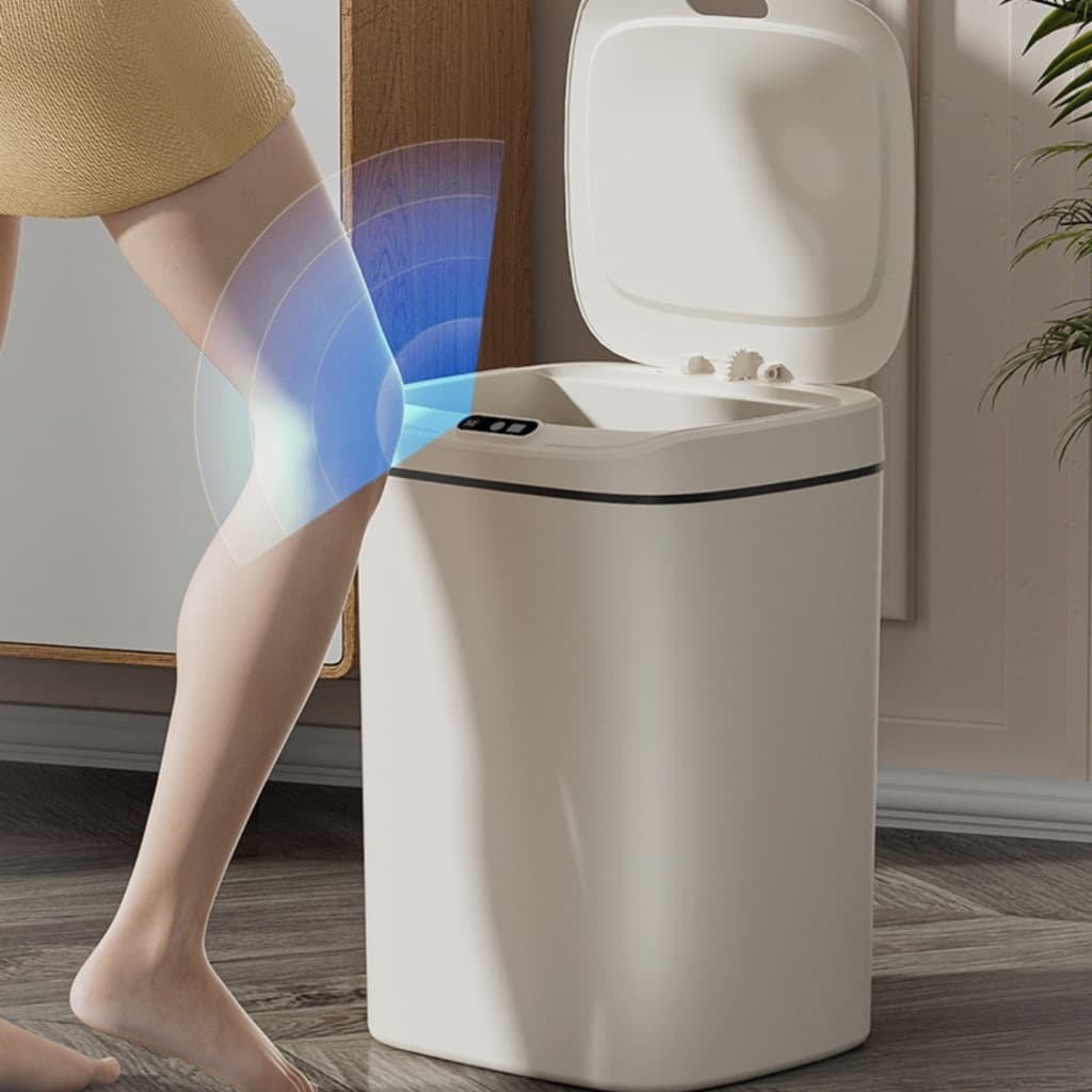 Lixeira com Sensor Automático Inteligente Abre Fácil em Toque Cesto Lixo Casa Quarto Banheiro Cozinha Escritório 16 L