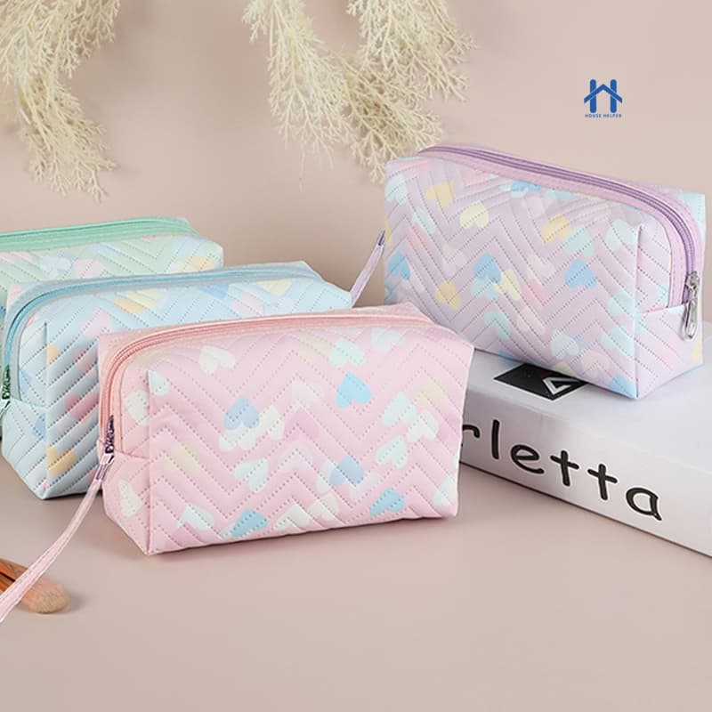 Bolsa de Maquiagem Feminina Estampada para Organizar e Armazenar Acessórios e Cosméticos