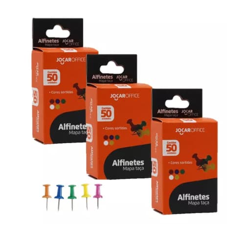 Alfinetes Para Mural Cortiça Taça Coloridos 150 unidades Ideal Mapa