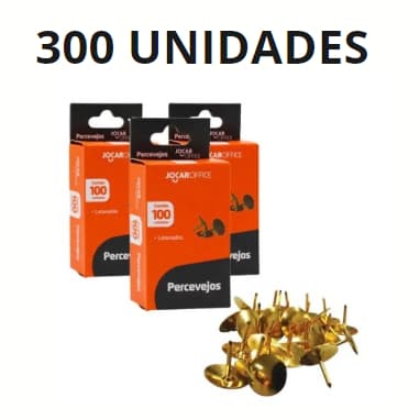 Percevejo Dourado Latonado Jocar Office Com 300 Unidades