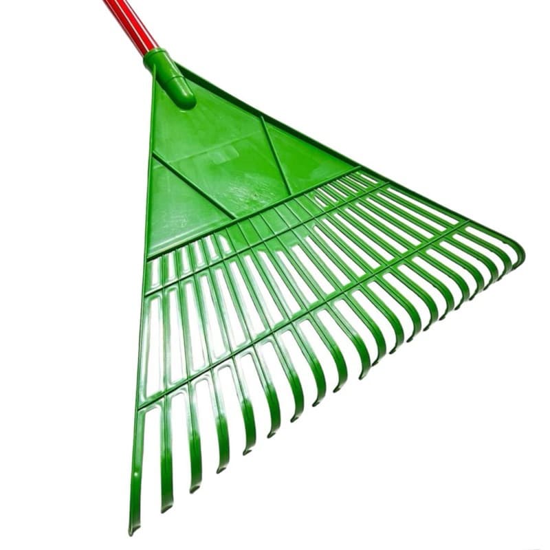 vassoura de jardim rasteio plástico  folhas  gramas com cabo