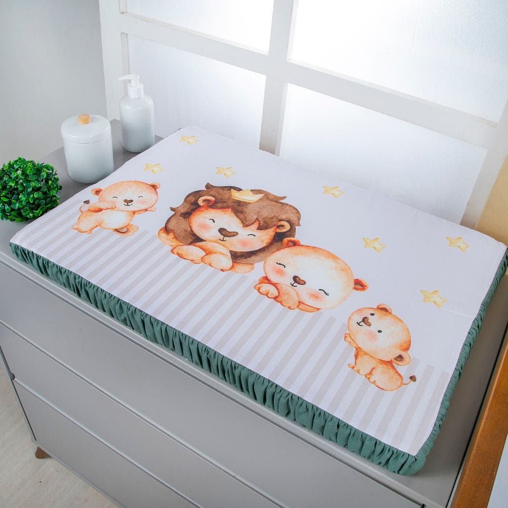 Trocador de Comoda Impermeável para Bebê Menino Leaozinho