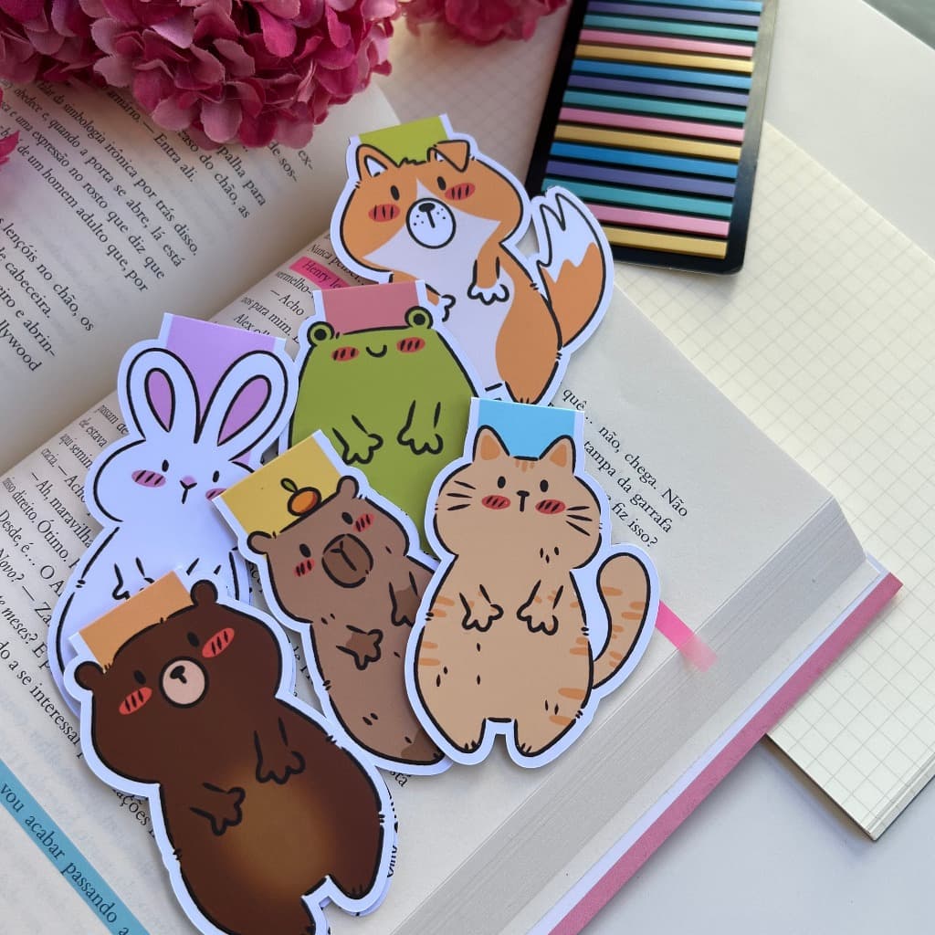 Marca Páginas Miau de Ímã Bichinhos Fofos