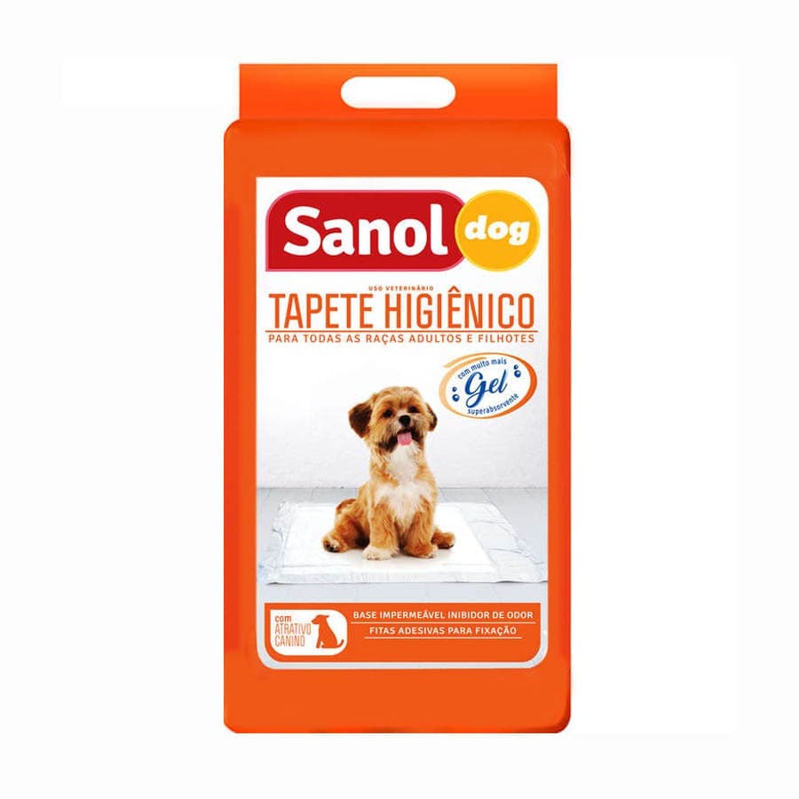 Tapete Higiênico Sanol Dog para Cães 30 Unidades 60x80cm  gato forrar cama de idoso e crian