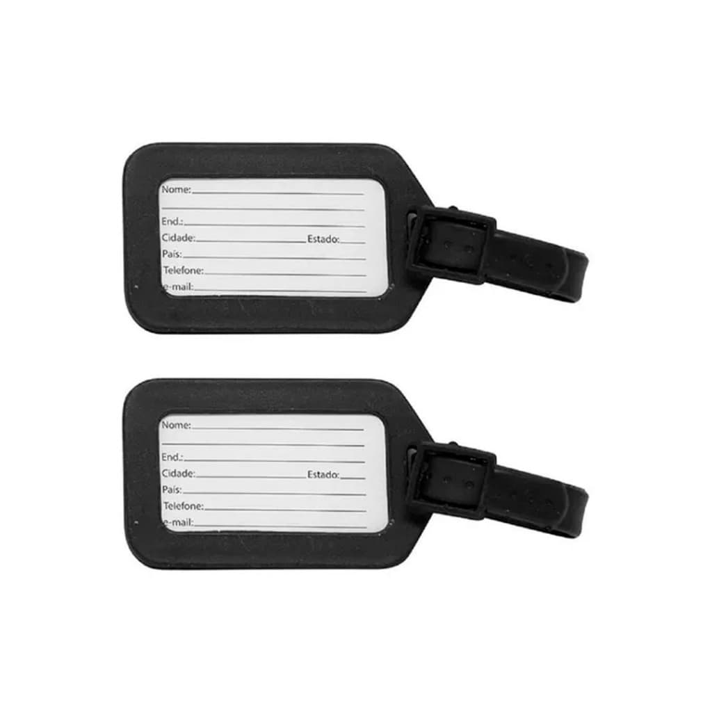 Kit Com 02 Etiquetas Tag Para Identificação De Mala Bagagens Viagens internacionais