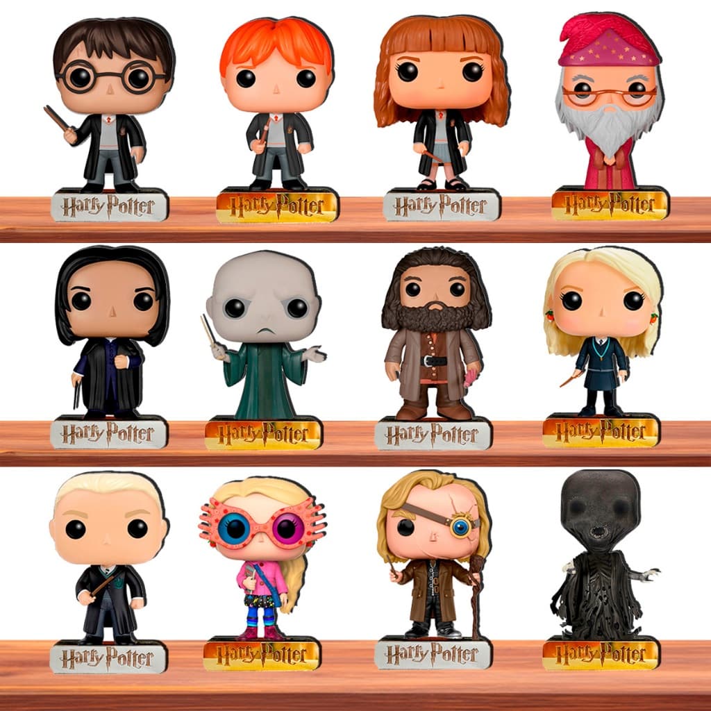 Totem Harry Potter Pop Mdf Adesivado 12 cm Base Acrílico Espelhado Boneco Enfeite Decoração 1 ao 98