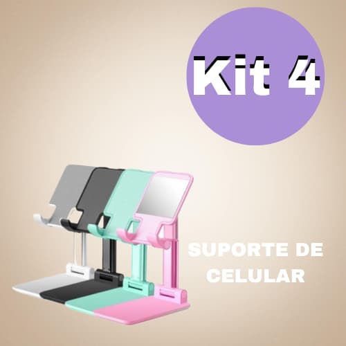 KIT 4 Suporte De Celular Universal Mesa Apoio Dobrável Tablet Base CORES SORTIDAS - FSH 123