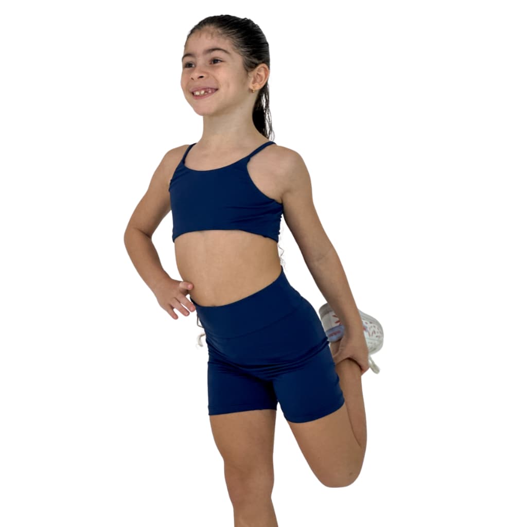 Roupa De Treino Infantil Short E Top De Lycra