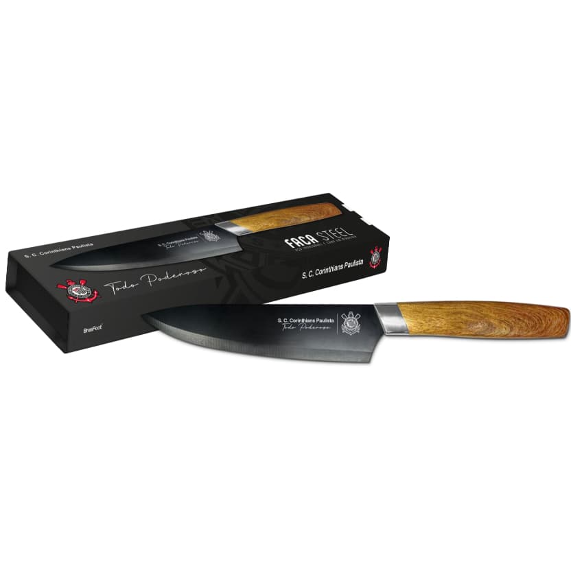 Faca Steel Premium Corinthians Aço Inox Oficial do Timão