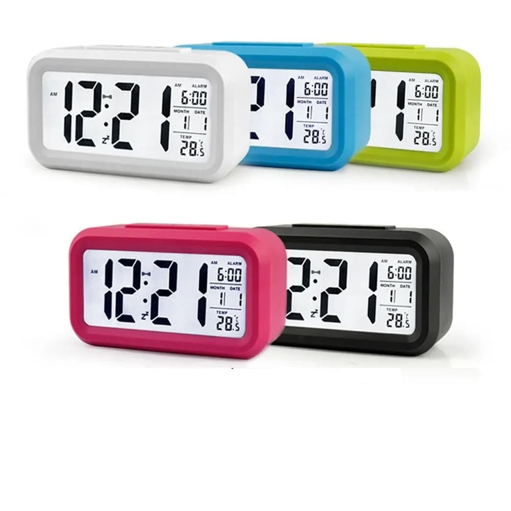 Relógio Portátil Mesa Digital Único Led Lcd Brilha Pequeno