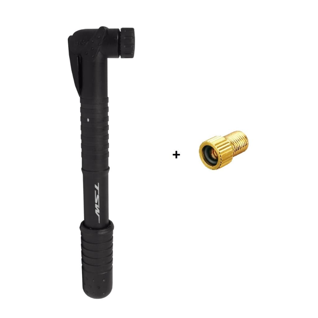 Mini Bomba De Ar Tsw Nylon Com Suporte Bico Fino Grosso + Adaptador Válvula Presta