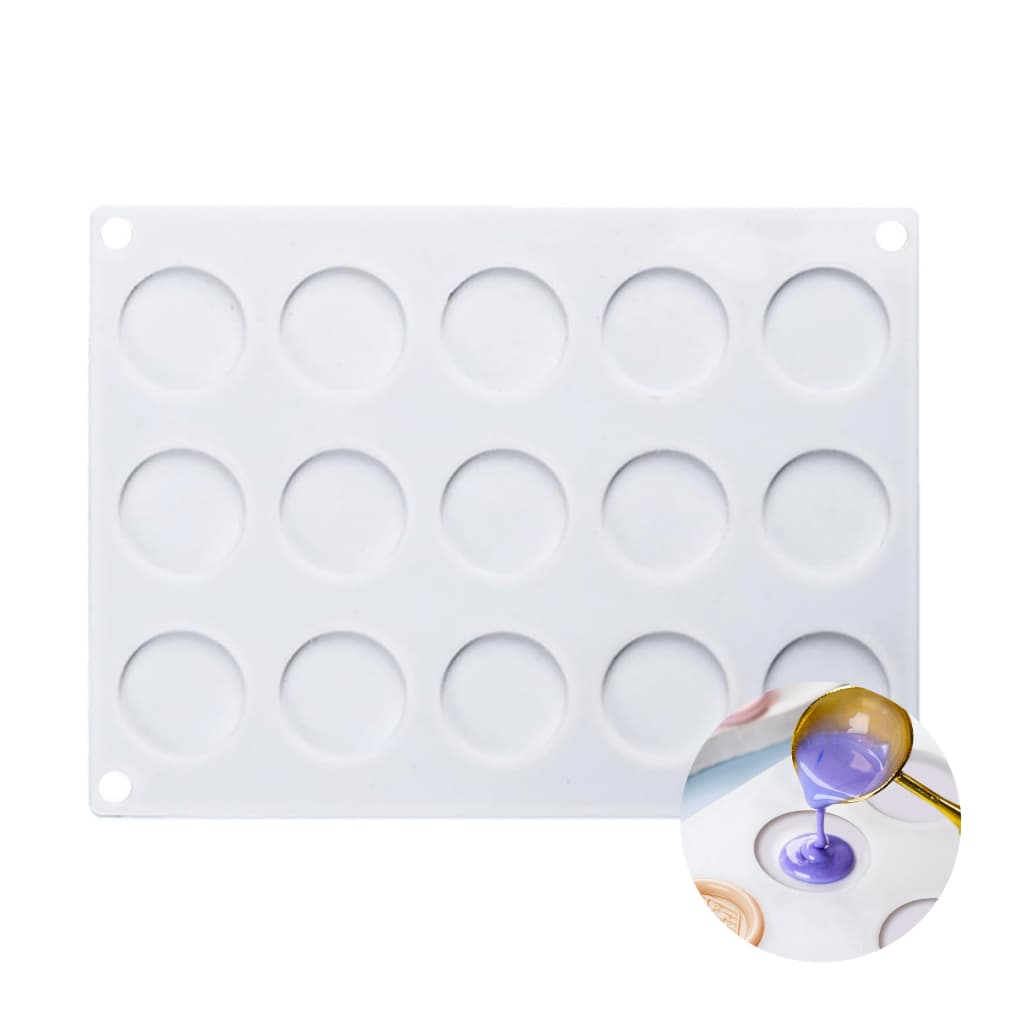 Molde de Silicone com 15 Cavidades – Ideal para Lacres de Cera e Chocolates Criativos, selos