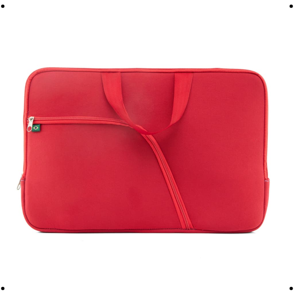 Capa Case Pasta Notebook Vermelha C/Bolso 14/15/17 Polegadas Impermeável Resistente Dia a Dia