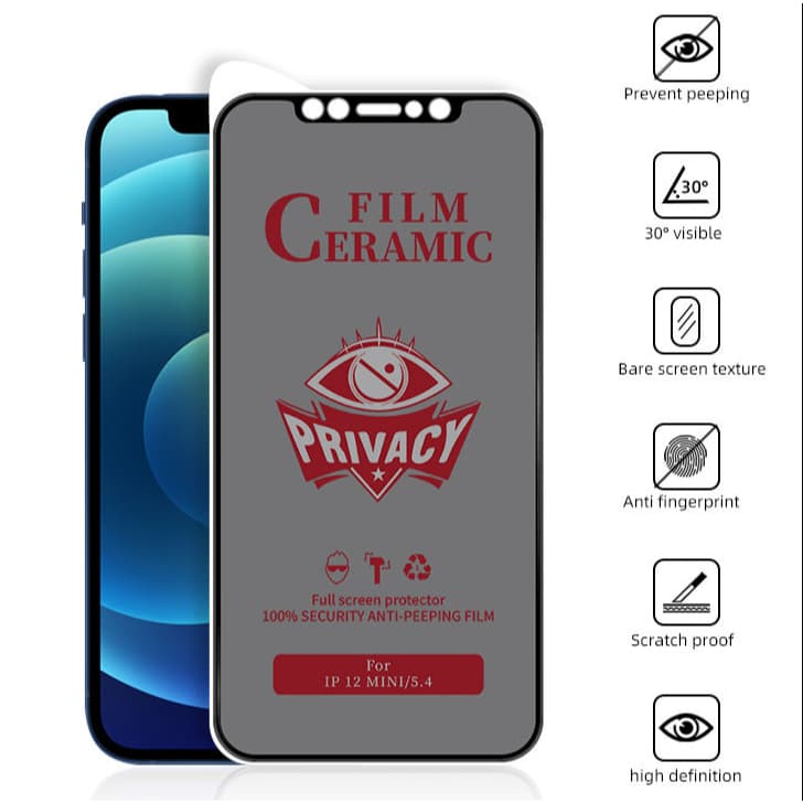 Kit 1 3 5 Película Cerâmica Privacidade Fosca IPhone 7 8 Plus X XR 11 12 PRO 13 14 15 Pro Max