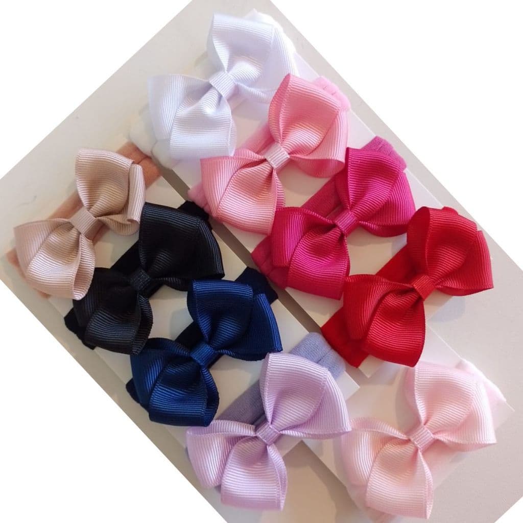 Kit 9 Faixinhas Laços Cruzados na meia para bebê