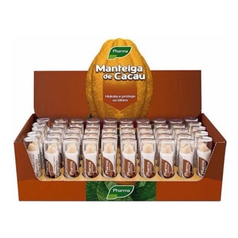 Caixa com 50un Manteiga De Cacau Pharma Protetor Labial 3,5g