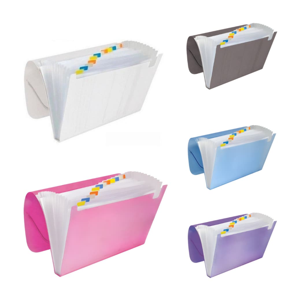 Pasta Sanfonada Plastica A4 12 Divisões Cores A Escolha ACP