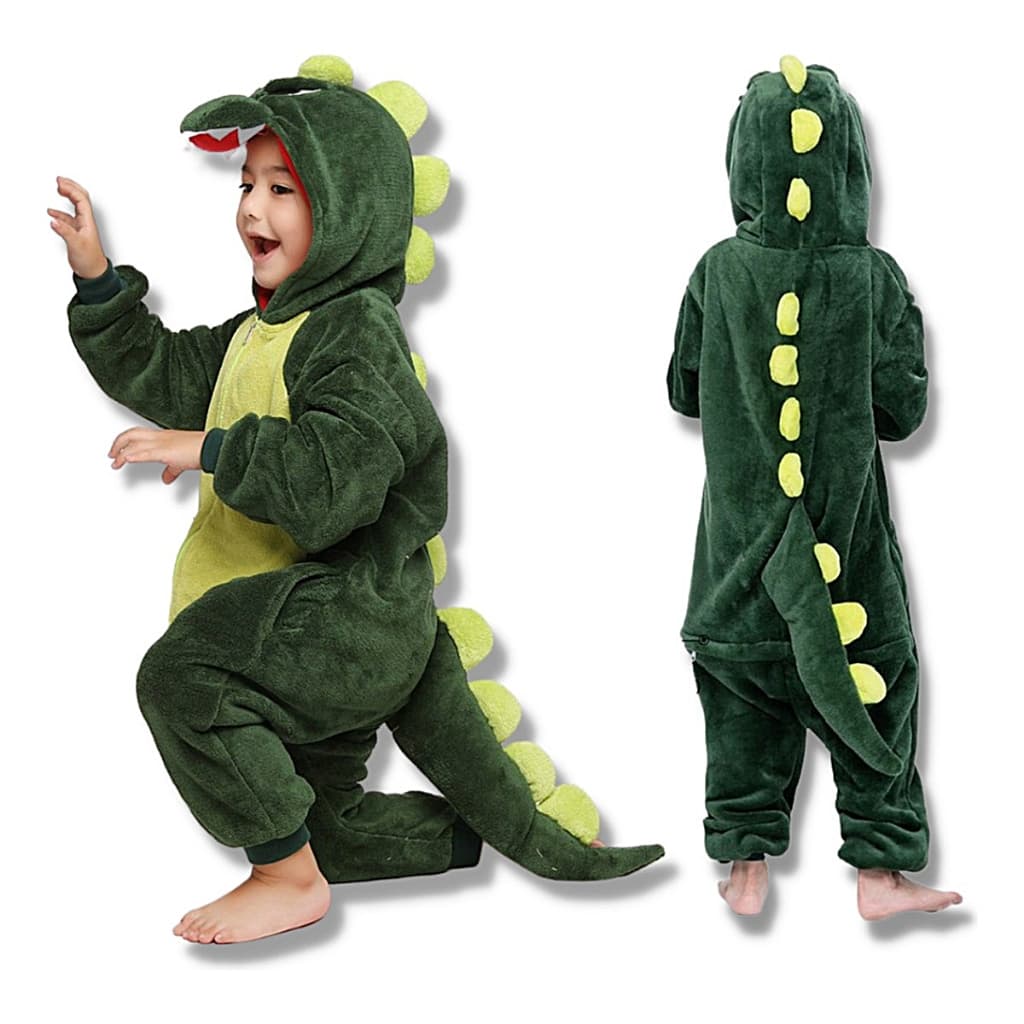 Pijama Macacão Infantil Dinossauro Kigurumi Menino Cosplay - Com Nota Fiscal