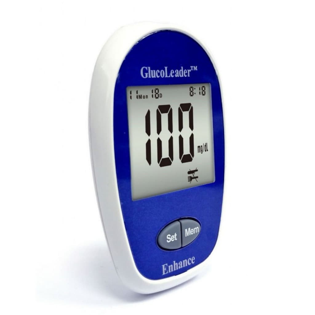 Aparelho de Diabetes Medidor de Glicose Glicemia Digital - Glucoleader
