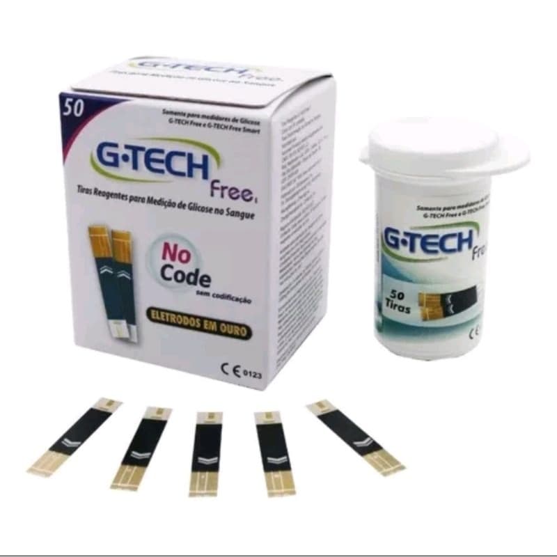 Tiras/fitas reagentes p/ medição de Glicose G Tech Free-1cx c/50 tiras