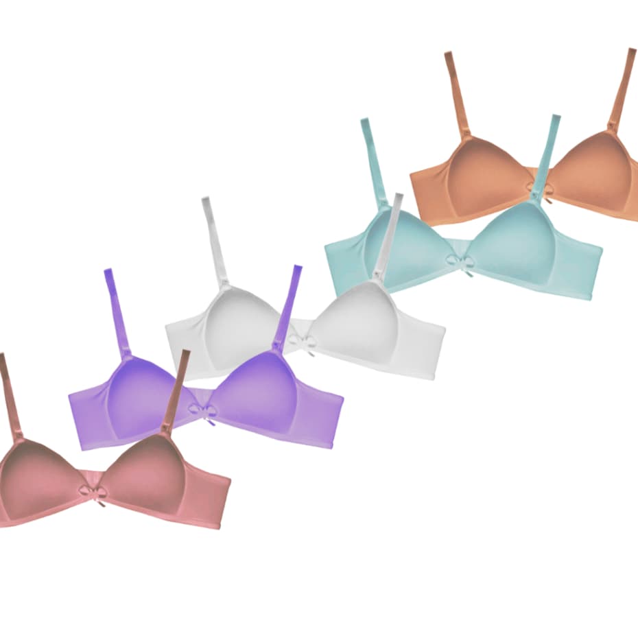 Sutiã infantil juvenil com bojo liso fecho nas costas