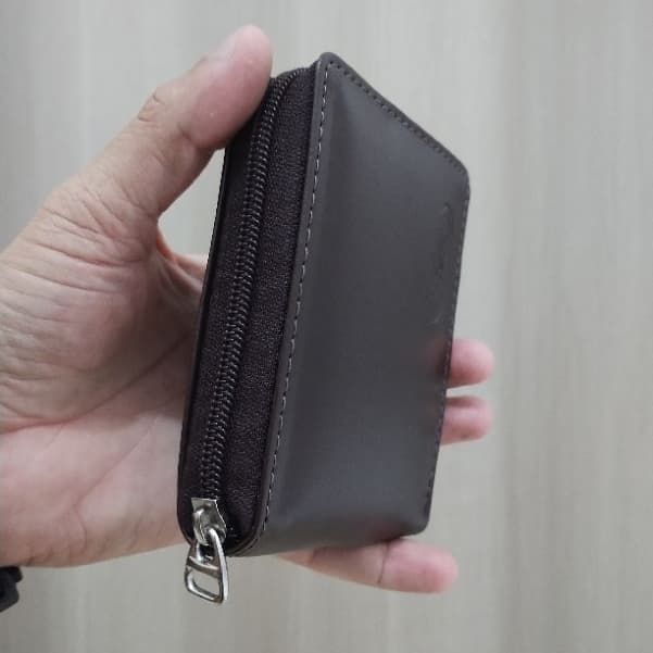 Carteira Masculina zíper Sintética Compacta Cartões CNH Cédulas Moedas