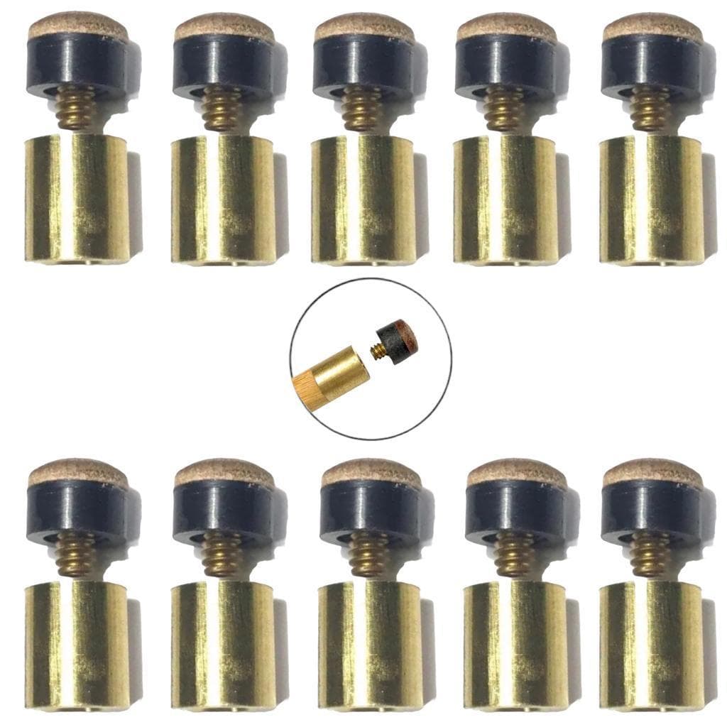 Virola Rosca Metal Com Sola de Couro Rosca 11mm para Taco de Sinuca Bilhar Snooker Profissional