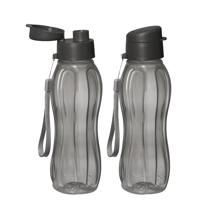 Garrafa De Água Squeeze 23,5Cm 600ML Com Alça Plástico Ideal Para Academia Passeios Trabalho Vitrine