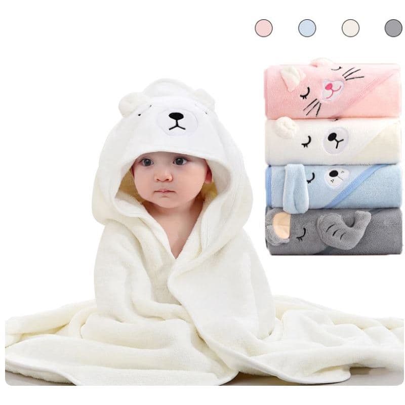 Toalha De Banho Felpuda Infantil Bebe Bichinhos Grande Capuz